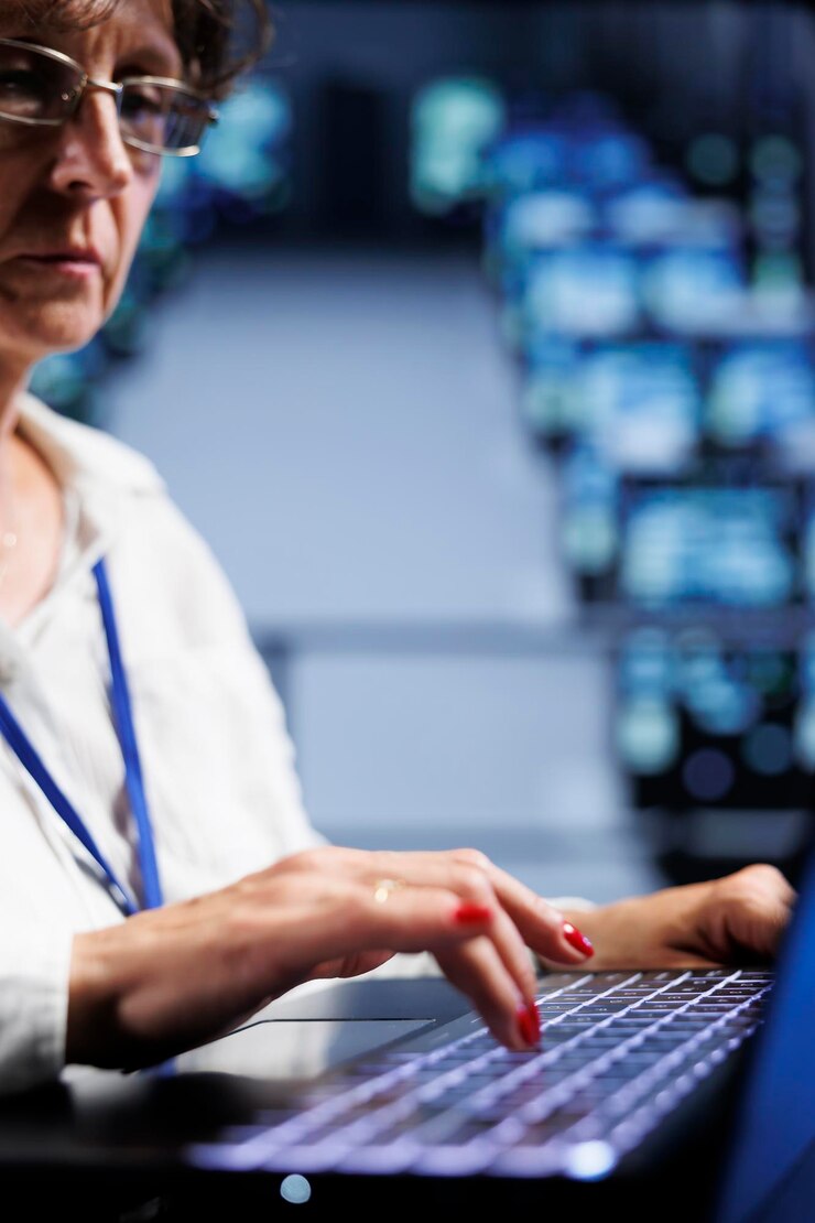 Bezpłatny plik Zdjęcie ekspert zabezpiecza zakład wysokiej technologii