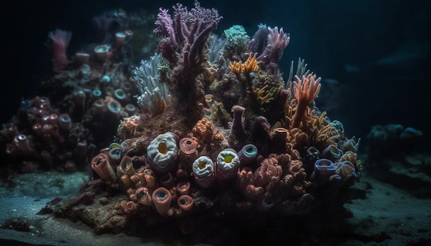 Bezpłatne zdjęcie eksploracja tętniącego życiem podwodnego świata w kolorowej, tropikalnej przygodzie morskiej generowanej przez sztuczną inteligencję