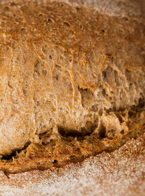 Ekstremalne zbliżenie tekstury pieczonego chleba