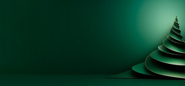 Bezpłatne zdjęcie elegancki obraz geometrycznej choinki z złotym tekstem na zielonym tle