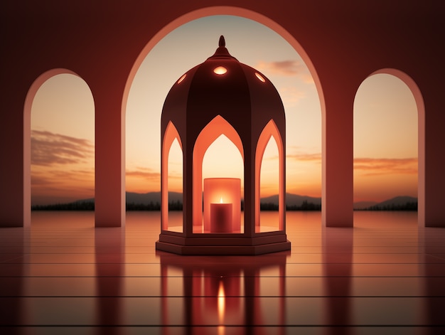 Bezpłatne zdjęcie elementy 3d dla islamskich uroczystości ramadanu