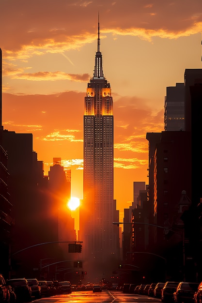 Empire State Building O Zachodzie Słońca