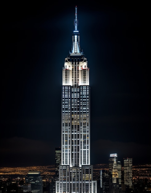 Empire State Building w porze nocnej