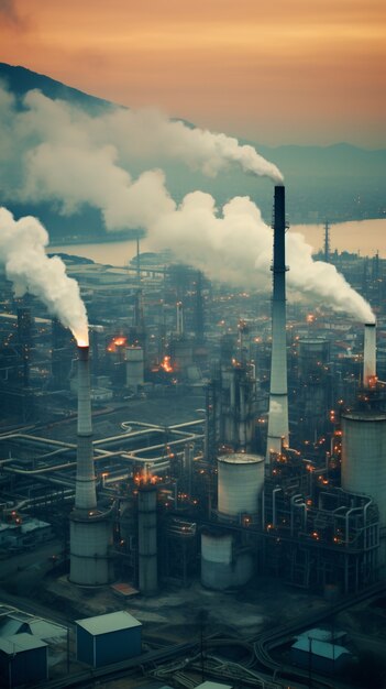 Fabryka produkująca zanieczyszczenia co2