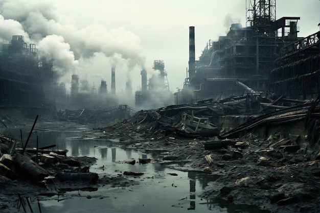 Fabryka produkująca zanieczyszczenia co2