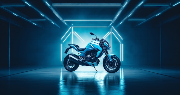 Fajny motocykl w pomieszczeniu