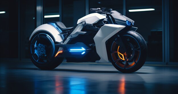 Fajny motocykl w pomieszczeniu
