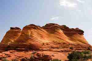Bezpłatne zdjęcie fala piaskowca formacja skalna w arizonie, usa