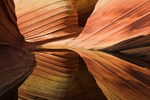 Falowe formacje skalne z piaskowca w Arizonie, Stany Zjednoczone