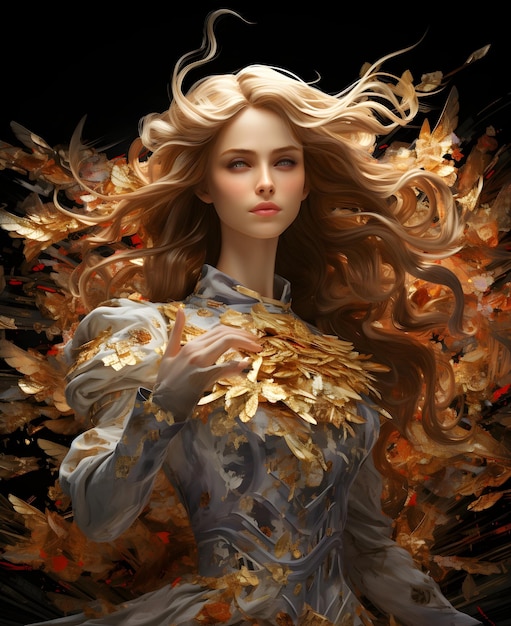 fantasy jesienna dziewczyna portret