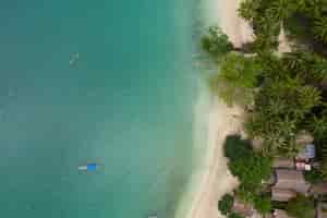 Bezpłatne zdjęcie fascynujący widok na wybrzeże z białym piaskiem i turkusową czystą wodą w indonezji