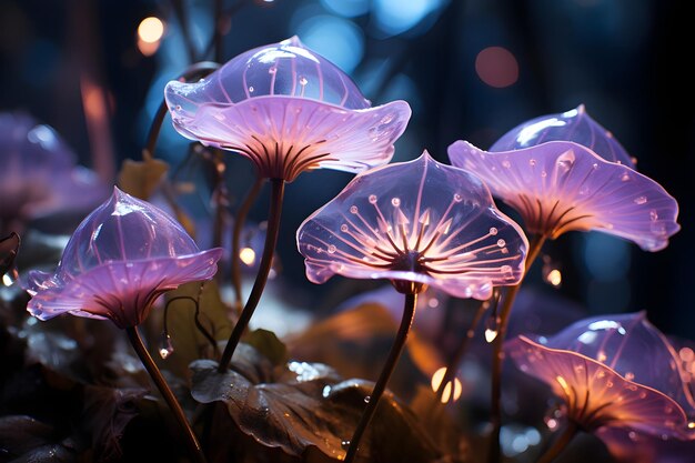 fioletowa fantazja świecące kwiat tło
