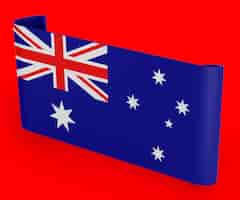 Bezpłatne zdjęcie flaga australii transparent wstążka
