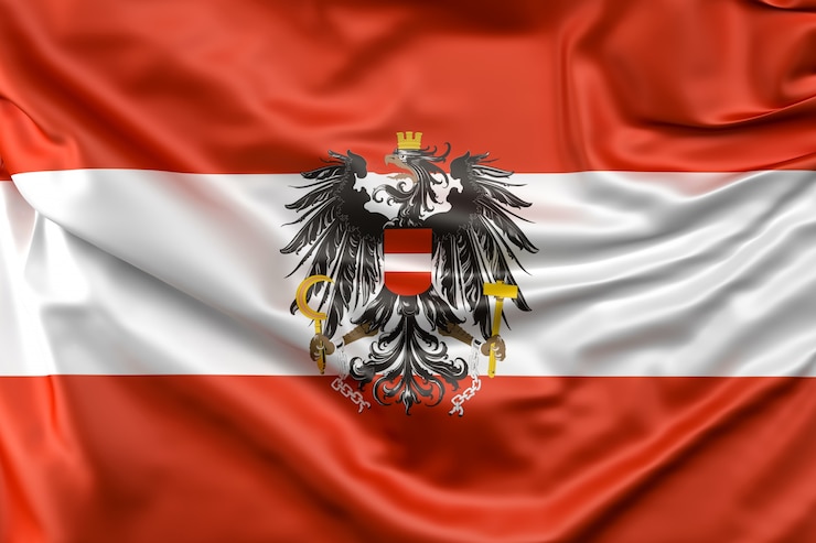 Bezpłatny plik Zdjęcie flaga austrii z chorągiewką