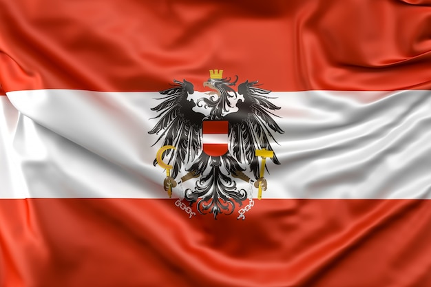 Flaga Austrii z chorągiewką