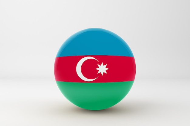 Flaga Azerbejdżanu W Białym Tle