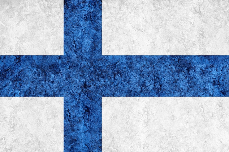 Bezpłatny plik Zdjęcie flaga finlandii metaliczna, flaga z teksturą, flaga grunge