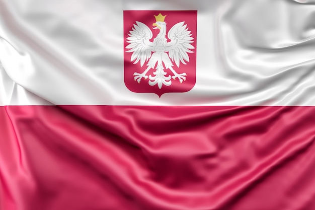 Flaga Polski z herbem