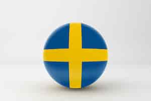Bezpłatne zdjęcie flaga szwecji w białym tle