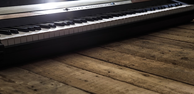 fortepian na drewniane tła zbliżenie, instrumenty muzyczne koncepcji