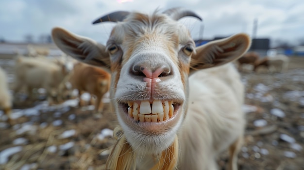 Bezpłatne zdjęcie fotorealistyczna hodowla kóz