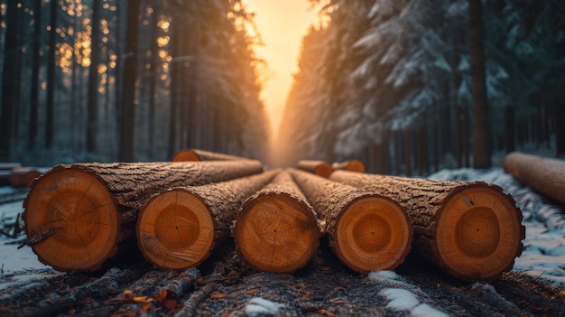 Bezpłatne zdjęcie fotorealistyczna perspektywa drewnianych kłód