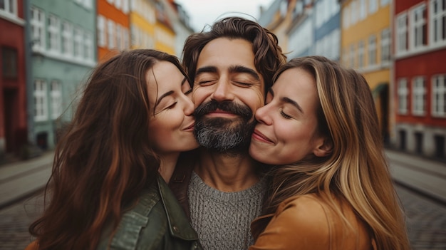 Bezpłatne zdjęcie fotorealistyczna scena nie-monogamicznego związku