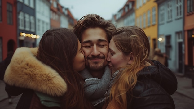 Fotorealistyczna Scena Nie-monogamicznego Związku