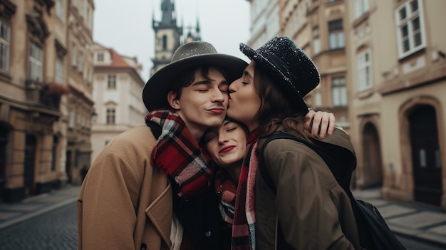 Fotorealistyczna scena nie-monogamicznego związku