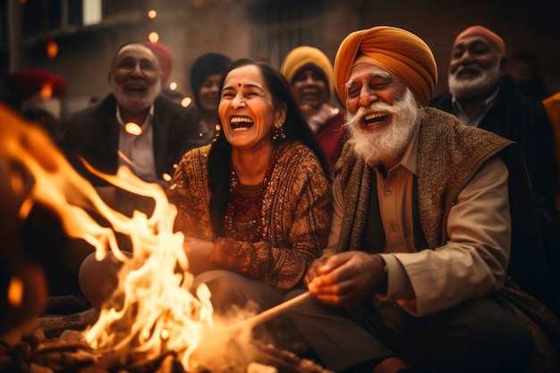 Bezpłatne zdjęcie fotorealistyczne święto festiwalu lohri z ludźmi