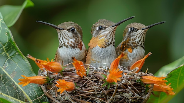 Bezpłatne zdjęcie fotorealistyczny kolibri na świeżym powietrzu w przyrodzie