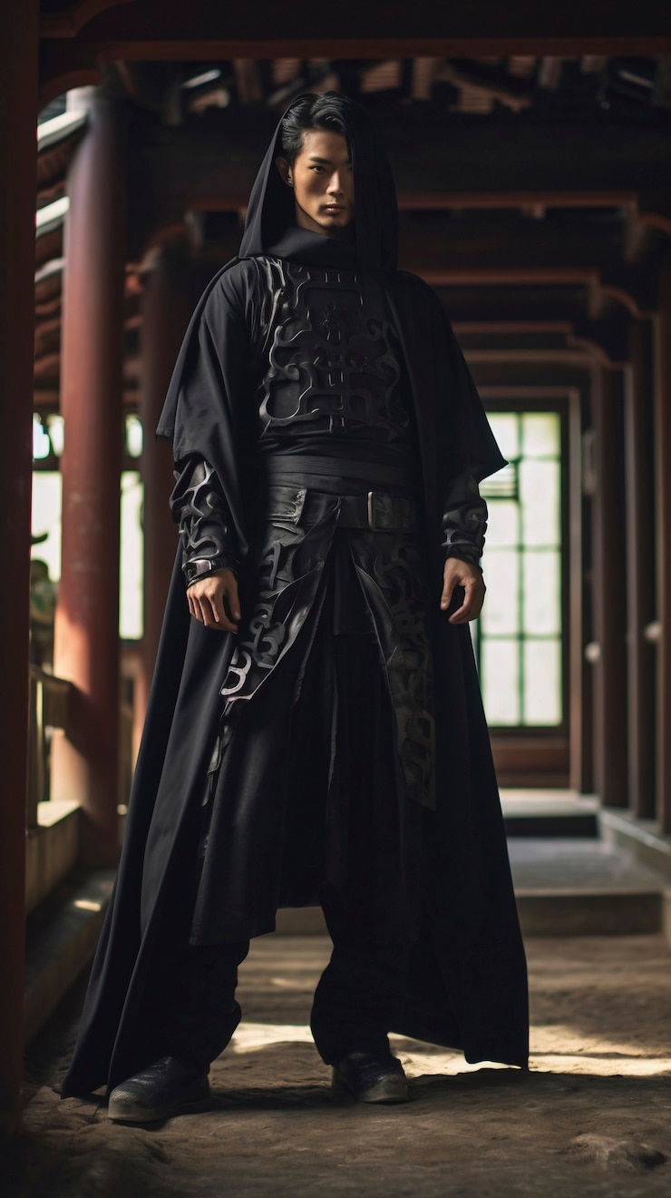 Bezpłatny plik Zdjęcie fotorealistyczny portret męskiego wojownika ninja