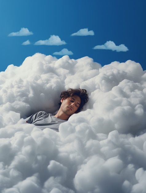 Fotorealistyczny styl chmur i człowieka