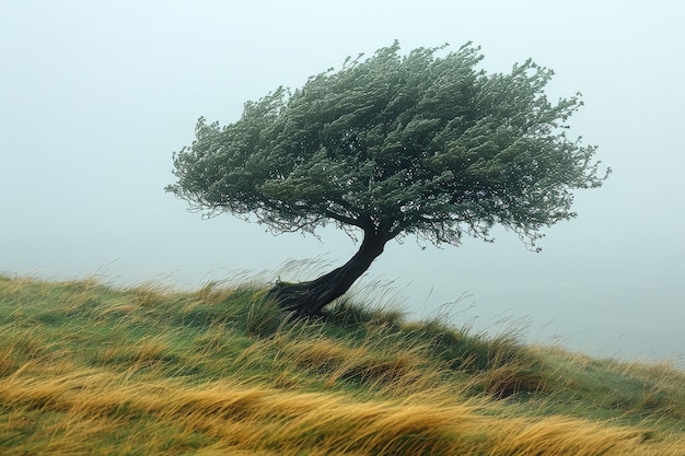 Fotorealistyczny widok drzewa w przyrodzie z gałęziami i pnia