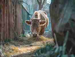 Bezpłatne zdjęcie fotorealistyczny widok pastwiska krów na świeżym powietrzu