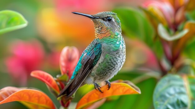 Bezpłatne zdjęcie fotorealistyczny widok pięknego kolibri w jego naturalnym środowisku