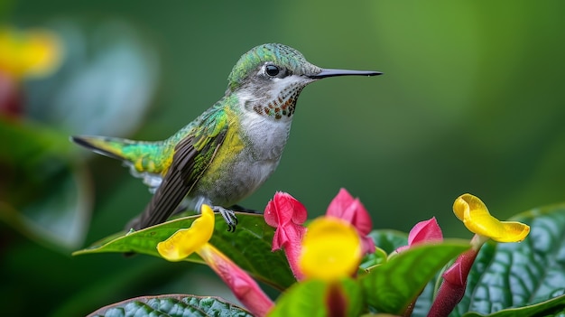 Bezpłatne zdjęcie fotorealistyczny widok pięknego kolibri w jego naturalnym środowisku