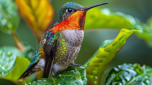 Fotorealistyczny widok pięknego kolibri w jego naturalnym środowisku