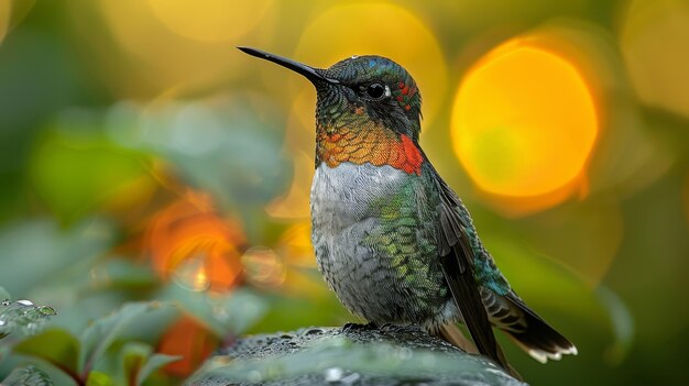 Fotorealistyczny widok pięknego kolibri w jego naturalnym środowisku