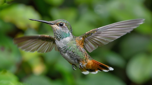 Fotorealistyczny widok pięknego kolibri w jego naturalnym środowisku