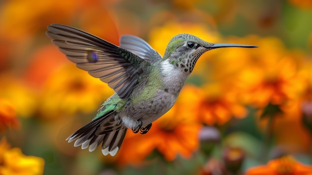 Fotorealistyczny widok pięknego kolibri w jego naturalnym środowisku