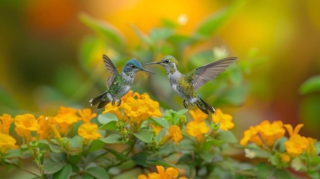 Fotorealistyczny widok pięknego kolibri w jego naturalnym środowisku