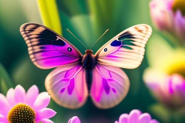 Fototapety Motyl na kwiatku i obrazy