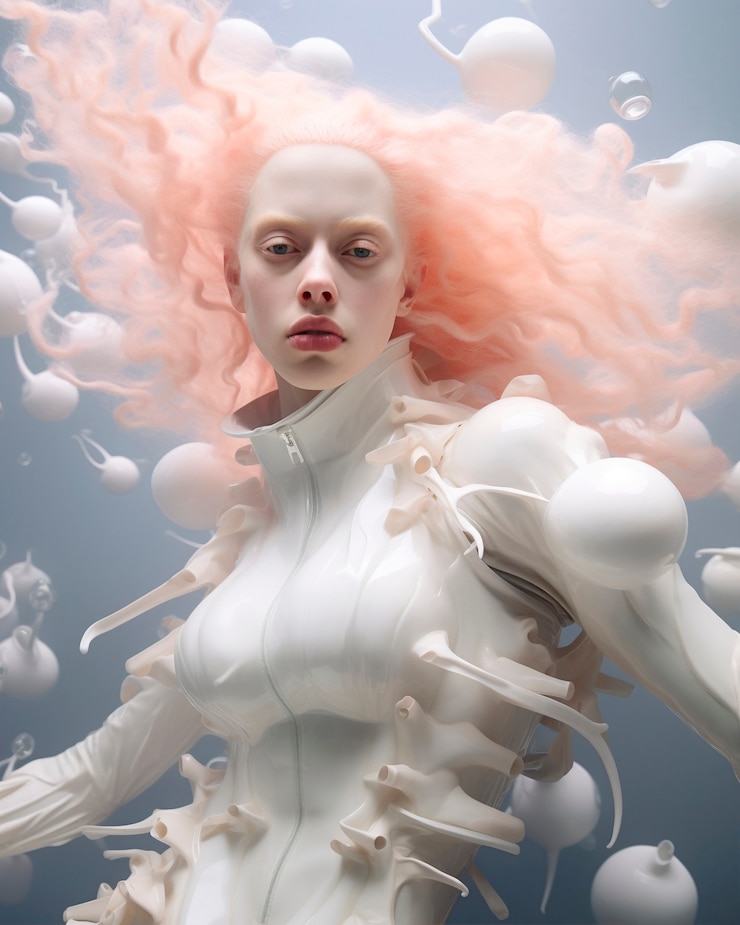 Bezpłatny plik Zdjęcie futuristyczna scena fantasy z abstrakcyjnym kostiumem