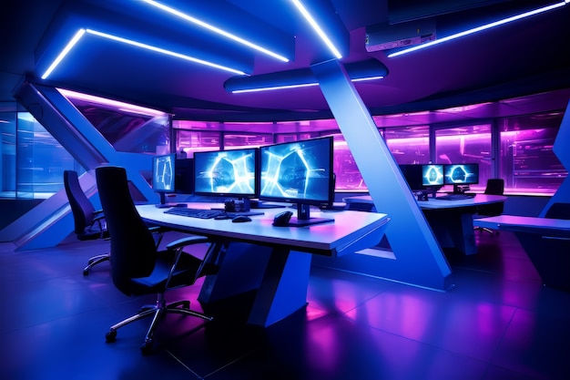 Bezpłatne zdjęcie futuristyczne biura biznesowe