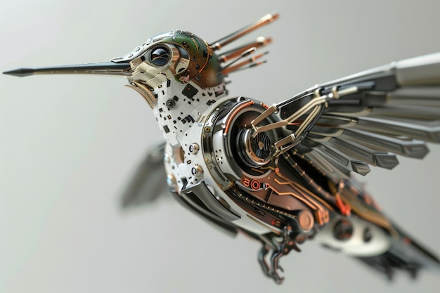 Bezpłatne zdjęcie futuristyczny robot kolibri