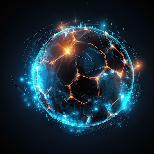 Bezpłatne zdjęcie futurystyczna piłka do piłki nożnej