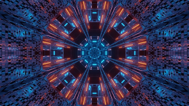 Futurystyczne tło ze świecącym abstrakcyjnym światłem neonowym