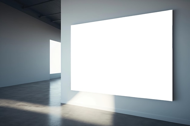 Galeria wnętrza pusty biały billboard w pustym pokoju Makieta
