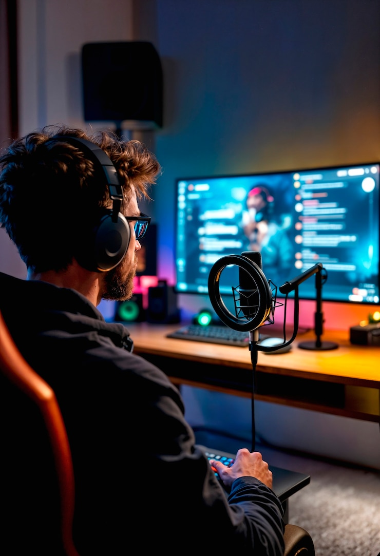 Bezpłatny plik Zdjęcie gamer strumieniowy na żywo